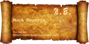 Nack Beatrix névjegykártya
